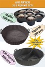 3'lü Air Fryer Silikon Pişirme Seti Muffin Kek Kalıbı Tek Ve Çift Bölmeli Silikon Airfryer Airfrayer