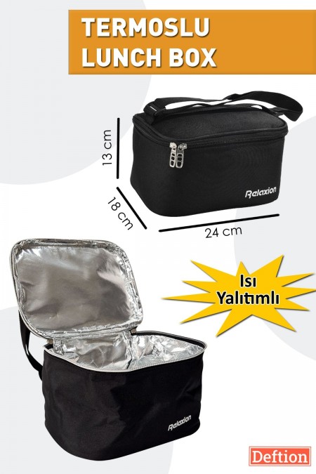 6,5lt Premium Yemek Taşıma Çantası Termoslu Sıcak Soğuk Termal Kamp Mama Beslenme Lunchbox Çanta