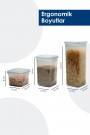 Kare 24'lü Erzak Saklama Kabı Seti Plastik Kutusu Mutfak Düzenleme Un Bakliyat Kapları Food Storage