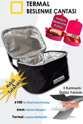 Termal Kız Çocuk Isı Yalıtımlı Termoslu Beslenme Çantası 4 Bölmeli Beslenme Kabı Hediyeli