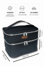 Profesyonel Çift Bölmeli Geniş Hacimli Makyaj Çantası Su Geçirmez Büyük Boy Seyahat Organizeri