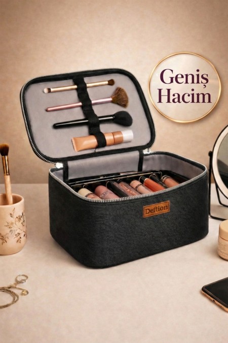 Profesyonel Büyük Boy Makyaj ve Seyahat Çantası - Su Geçirmez Geniş Bavul ve Banyo Organizeri