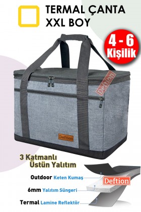 Keten 6 Kişilik Termoslu Kamp Piknik Yemek Taşıma Çantası Termal Isı Yalıtımlı Soğutucu Buzluk Çanta