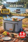 Premium 40 Litre Antrasit Keten Termoslu Kamp Piknik Plaj Çantası Termal Isı Yalıtımlı Termos Çanta