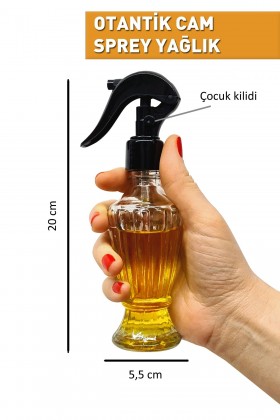 Otantik Cam Sprey Şişe Yağdanlık Airfryer Püskürtmeli Yağlık Yağ Fısfısı Airfray Fısfıs Püskürtücü