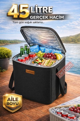 45 Litre Termoslu Kamp Piknik Ve Plaj Çantası Termal Isı Yalıtımlı Keten Sıcaktan Koruyan Çanta Syh